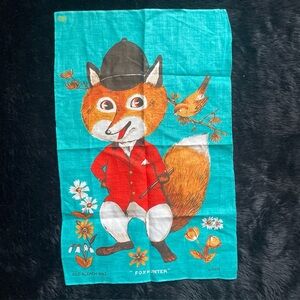 Vintage Fox Hunter Tea Towel Old Bleach 861 NOS